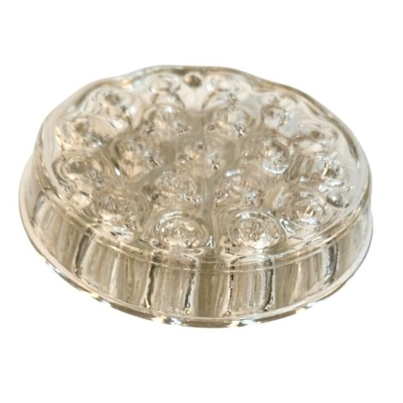 Vintage Clear Glass Flower Frog Holder Floral Arranger19 hole 4.5 x 2 inch - Picture 3 of 7